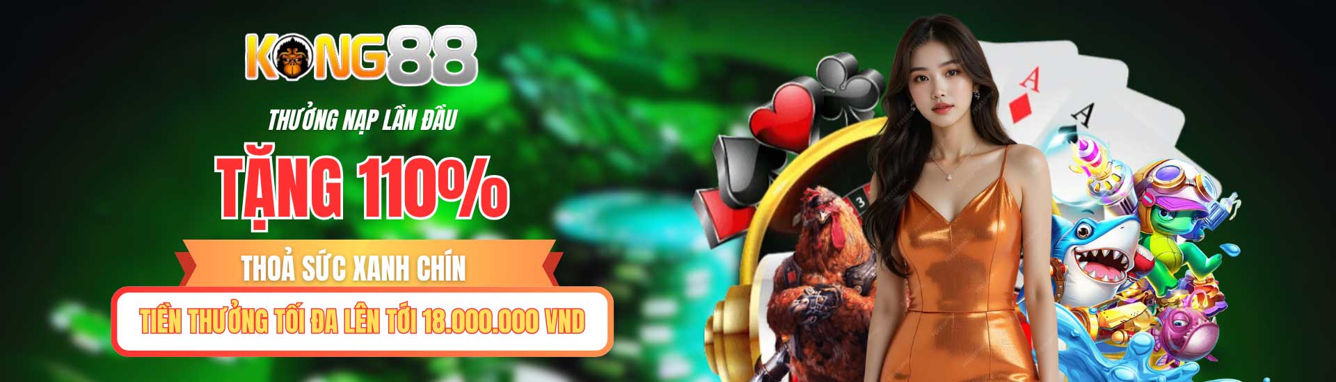 Banner khuyến mãi tân thủ kong88