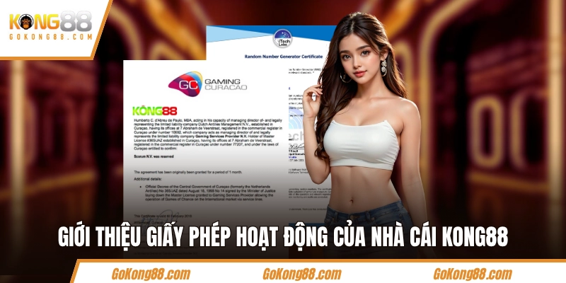 Giới thiệu giấy phép hoạt động của nhà cái KONG88